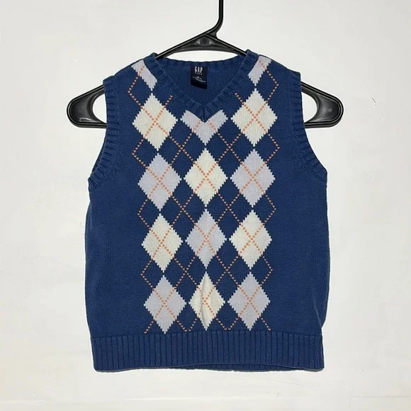 GAP Shirts Tops Gap Kids Blue White Orange Argyle Pattern